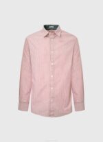 muškarci studio crvena percy košulja od poplina na bengalske pruge Pepe Jeans JZ8H1074 - Slika 5