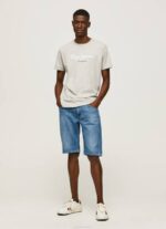 muškarci svijetlosivi lapor pamučna majica s otisnutim logotipom Pepe Jeans JZ8H918 - Slika 2