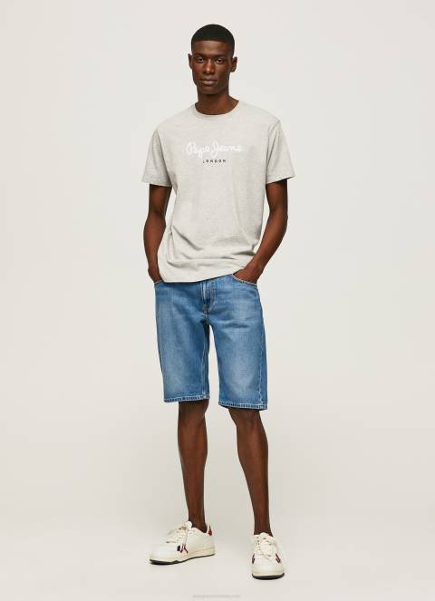 muškarci svijetlosivi lapor pamučna majica s otisnutim logotipom Pepe Jeans JZ8H918 - Slika 2