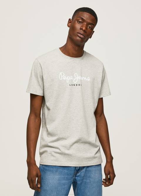 muškarci svijetlosivi lapor pamučna majica s otisnutim logotipom Pepe Jeans JZ8H918 - Slika 3
