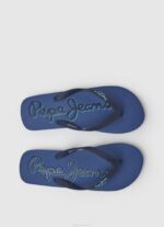 muškarci tamni traper bay beach japanke za plažu logo Pepe Jeans JZ8H1277 - Slika 2