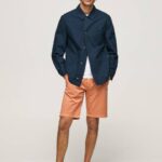 muškarci tikvica naranča pamučne chino kratke hlače Pepe Jeans JZ8H1132