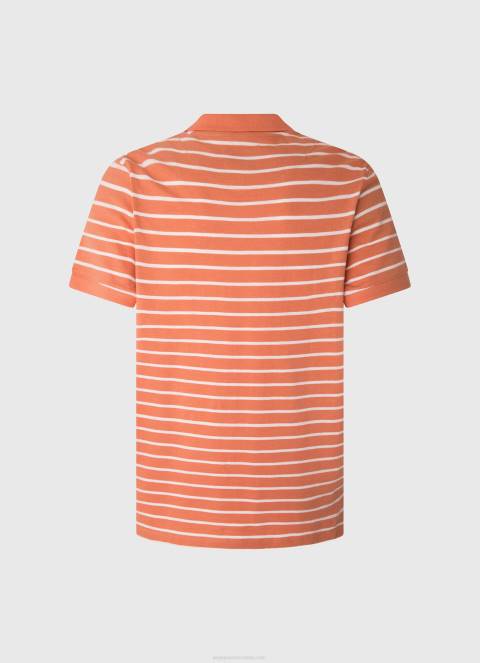 muškarci tikvica naranča polo majica s prugastim printom Pepe Jeans JZ8H1091 - Slika 2