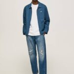 muškarci traper cade traperice srednjeg kroja opuštenog kroja Pepe Jeans JZ8H812