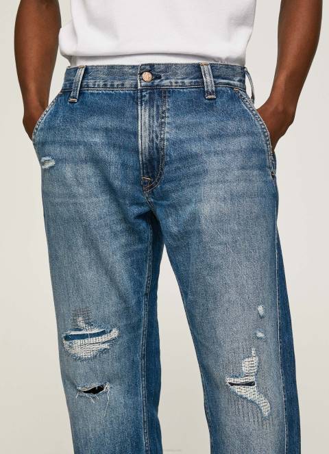 muškarci traper cade traperice srednjeg kroja opuštenog kroja Pepe Jeans JZ8H812 - Slika 3