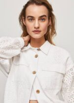 žene bijela ažurna pamučna jakna Pepe Jeans JZ8H142 - Slika 4
