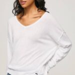 žene bijela dres opuštenog kroja s v izrezom Pepe Jeans JZ8H240