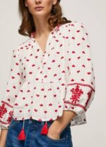 žene bijela izvezena pamučna bluza dobby Pepe Jeans JZ8H345 - Slika 3