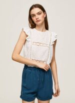žene bijela košulja s otvorenim detaljima Pepe Jeans JZ8H437 - Slika 3
