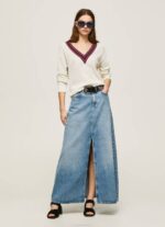 žene bijela krep žersej s v-izrezom Pepe Jeans JZ8H228 - Slika 2