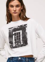 žene bijela majica dugih rukava s printom Pepe Jeans JZ8H428 - Slika 3