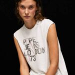 žene bijela majica kratkih rukava s rukavima s logotipom Pepe Jeans JZ8H418