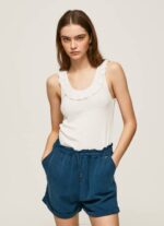 žene bijela majica kratkih rukava s volanima Pepe Jeans JZ8H390