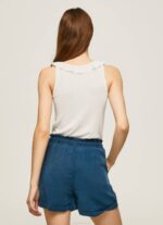 žene bijela majica kratkih rukava s volanima Pepe Jeans JZ8H390 - Slika 4