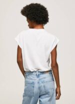 žene bijela majica s izvezenim logom Pepe Jeans JZ8H433 - Slika 4