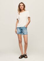 žene bijela majica s mramoriranim ovratnikom Pepe Jeans JZ8H452 - Slika 2