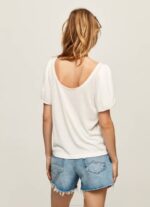 žene bijela majica s mramoriranim ovratnikom Pepe Jeans JZ8H452 - Slika 4