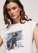 žene bijela majica s printom fotografija Pepe Jeans JZ8H410 - Slika 3