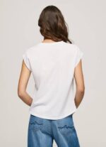 žene bijela majica s printom fotografija Pepe Jeans JZ8H410 - Slika 4