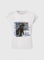 žene bijela majica s printom fotografija Pepe Jeans JZ8H410 - Slika 5