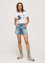 žene bijela majica s printom fotografija Pepe Jeans JZ8H429 - Slika 2