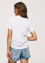 žene bijela majica s printom fotografija Pepe Jeans JZ8H429 - Slika 4