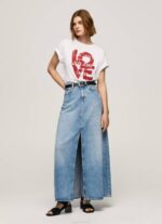 žene bijela majica s printom ljubavnog logotipa Pepe Jeans JZ8H396 - Slika 2