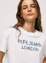 žene bijela majica s printom logotipa Pepe Jeans JZ8H378 - Slika 3