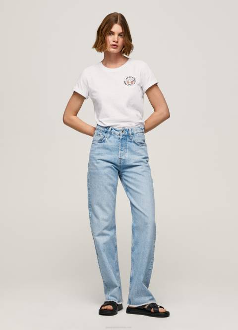 žene bijela majica s printom logotipa Pepe Jeans JZ8H381 - Slika 2