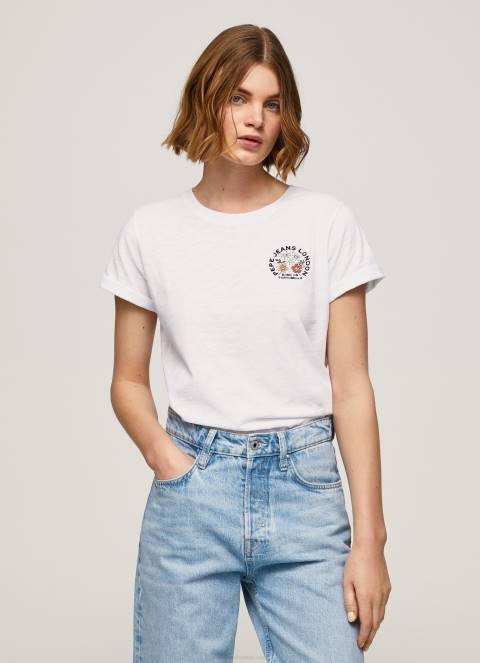 zene_bijela_majica_s_printom_logotipa_pepe_jeans_jz8h381.jpg žene bijela majica s printom logotipa Pepe Jeans JZ8H381 - Slika 1