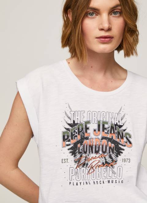 zene_bijela_majica_s_printom_logotipa_pepe_jeans_jz8h445.jpg žene bijela majica s printom logotipa Pepe Jeans JZ8H445 - Slika 1