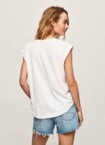 žene bijela majica s printom logotipa Pepe Jeans JZ8H463 - Slika 4