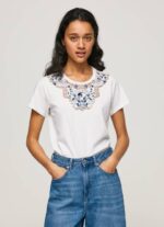 žene bijela majica s vezanim ovratnikom Pepe Jeans JZ8H449 - Slika 2