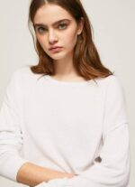 žene bijela opušteni dres s brodskim izrezom Pepe Jeans JZ8H256 - Slika 3