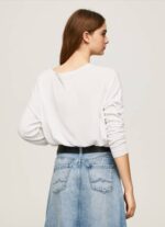 žene bijela opušteni dres s brodskim izrezom Pepe Jeans JZ8H256 - Slika 4