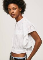 žene bijela pamučna bluza s otvorenim detaljima Pepe Jeans JZ8H344 - Slika 3