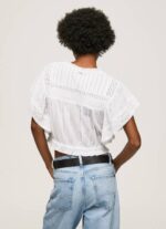 žene bijela pamučna bluza s otvorenim detaljima Pepe Jeans JZ8H344 - Slika 4