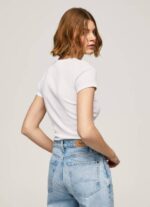 žene bijela pamučna majica s logom Pepe Jeans JZ8H404 - Slika 4