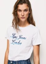 žene bijela pamučna majica s otisnutim logotipom Pepe Jeans JZ8H411 - Slika 3