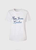 žene bijela pamučna majica s otisnutim logotipom Pepe Jeans JZ8H411 - Slika 5