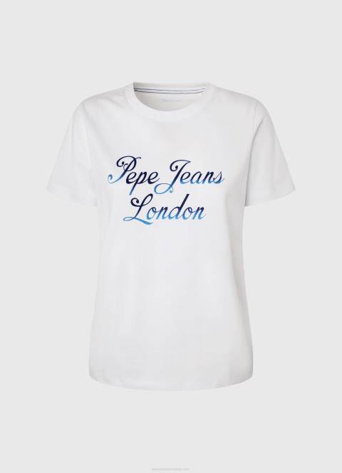 žene bijela pamučna majica s otisnutim logotipom Pepe Jeans JZ8H411 - Slika 5