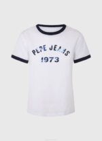 žene bijela pamučna majica s otisnutim logotipom Pepe Jeans JZ8H424 - Slika 5