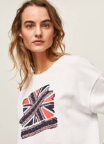 žene bijela pamučni džemper union jack Pepe Jeans JZ8H266 - Slika 3