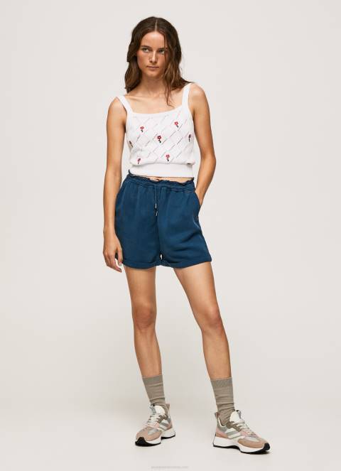 žene bijela pamučni gornji dio s izvezenim cvijetom Pepe Jeans JZ8H232 - Slika 2