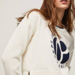 žene bijela pamučni jersey s printom logotipa Pepe Jeans JZ8H253