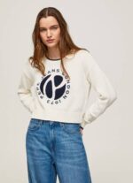 žene bijela pamučni jersey s printom logotipa Pepe Jeans JZ8H253 - Slika 3