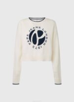 žene bijela pamučni jersey s printom logotipa Pepe Jeans JZ8H253 - Slika 5