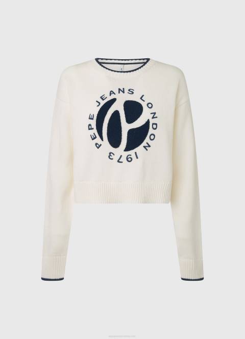 žene bijela pamučni jersey s printom logotipa Pepe Jeans JZ8H253 - Slika 5