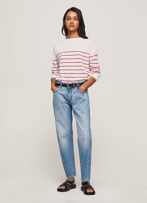 zene_bijela_pamucni_jersey_s_prugastim_printom_pepe_jeans_jz8h238.jpg žene bijela pamučni jersey s prugastim printom Pepe Jeans JZ8H238 - Slika 1