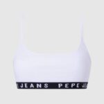 žene bijela pamučni sportski grudnjak Pepe Jeans JZ8H536